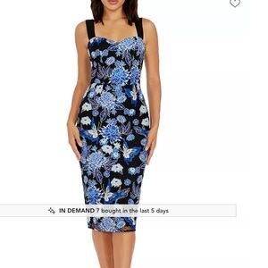 Dress the Population Nicole Floral Cocktail Sheath Dress-New with Tags